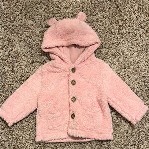 Adorable GAP Pink Teddy Bear Hoodie Jacket